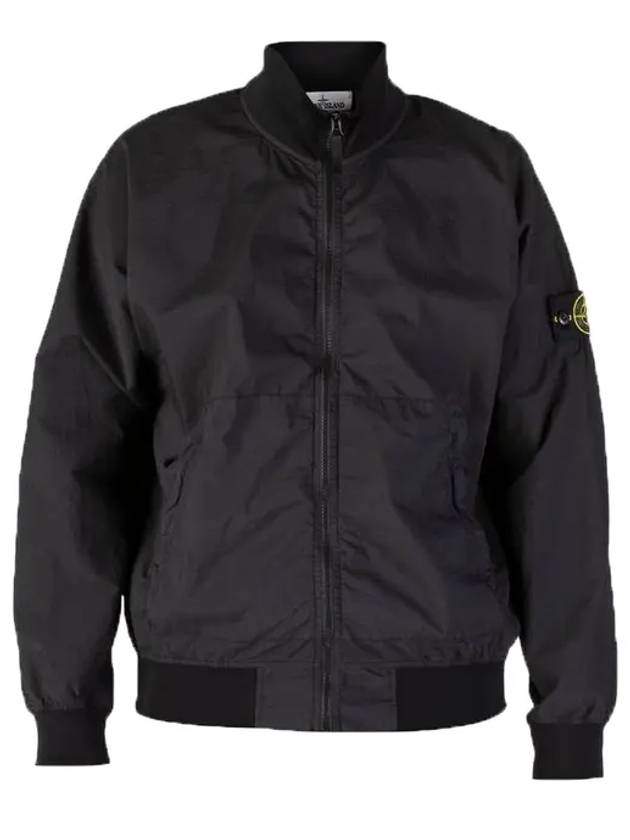 Cotton Nylon Ripstop Bomber Jacket Black - STONE ISLAND - BALAAN 2