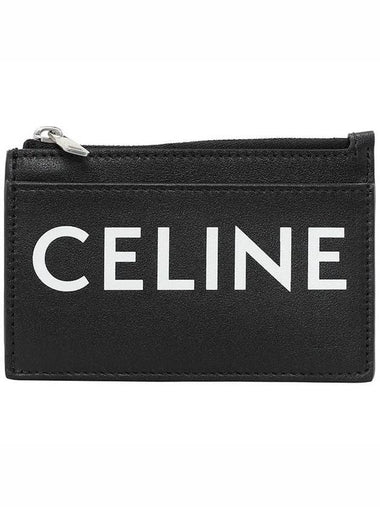 Logo Zipper Card Wallet Black - CELINE - BALAAN 1