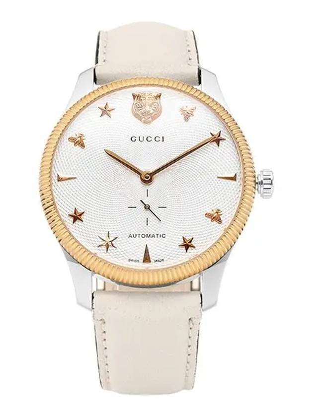 G Timeless Automatic Leather Watch White - GUCCI - BALAAN 1