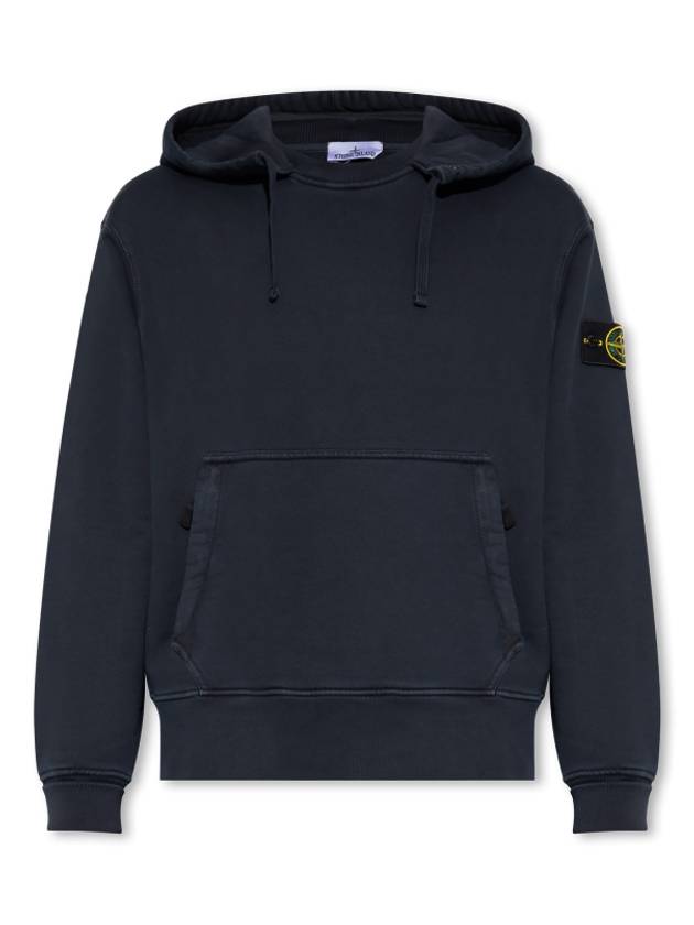 Men's Oversized Cotton Hoodie Navy - STONE ISLAND - BALAAN 2