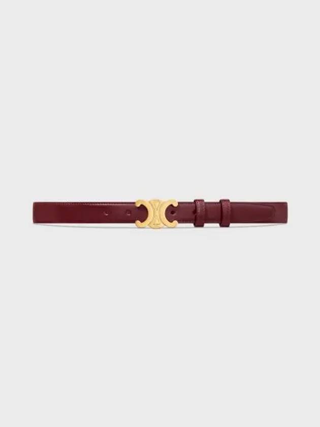 Medium Triomphe Taurillon Leather Belt Light Burgundy - CELINE - BALAAN 2