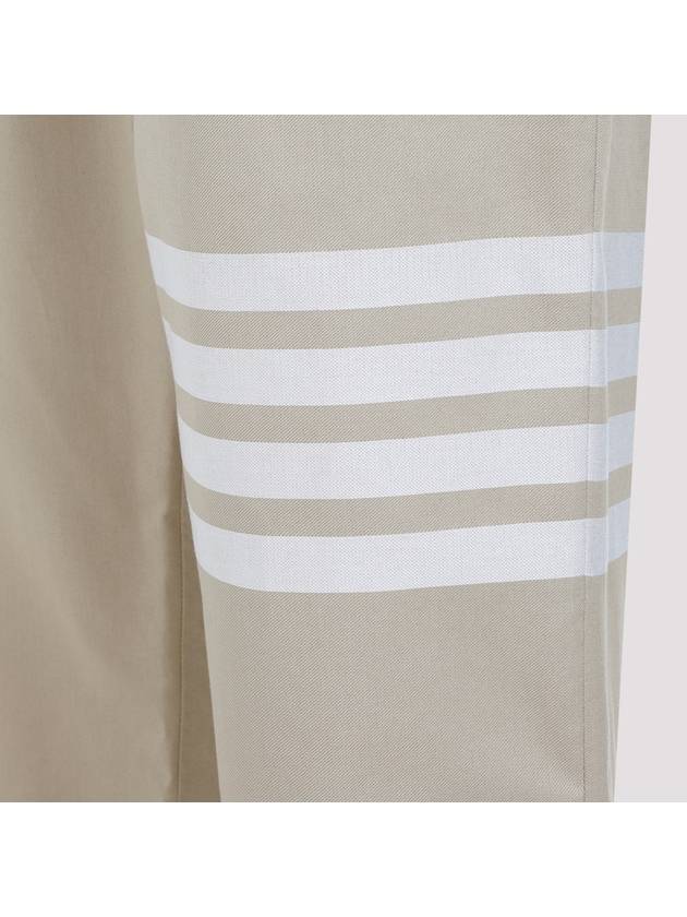 4 Bar Stripe Cotton Straight Pants Beige - THOM BROWNE - BALAAN 5