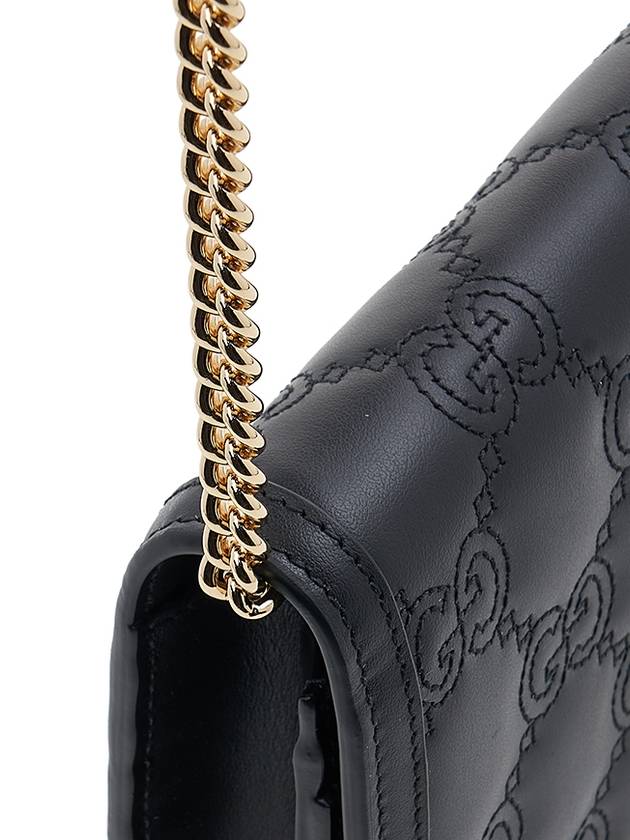 Matelasse Chain Half Wallet Black - GUCCI - BALAAN 8