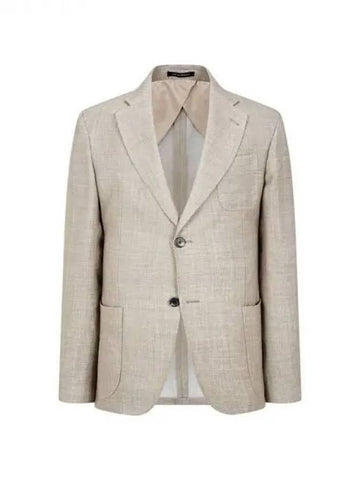 Men s Out Pocket Linen Blend Jacket Melange Beige 271450 - EMPORIO ARMANI - BALAAN 1