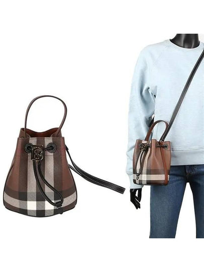 TB Mini Bucket Bag Dark Birch Brown - BURBERRY - BALAAN 2