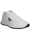 Prax 01 Re-Nylon Brushed Leather Low-Top Sneakers White - PRADA - BALAAN 3