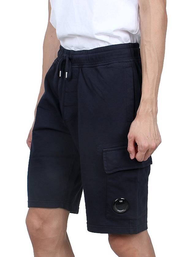 Light Fleece Utility Shorts Navy - CP COMPANY - BALAAN 5