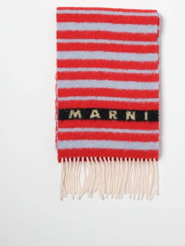 Striped Fringe Muffler Red - MARNI - BALAAN 2