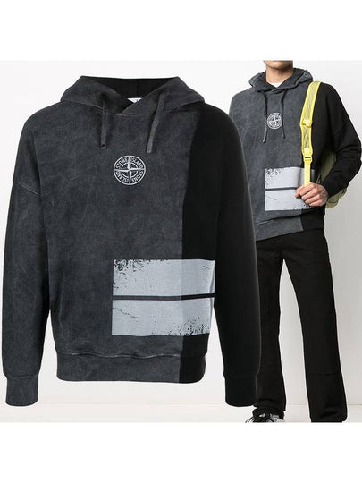 Logo Print Felpa Hoodie Black - STONE ISLAND - BALAAN 2