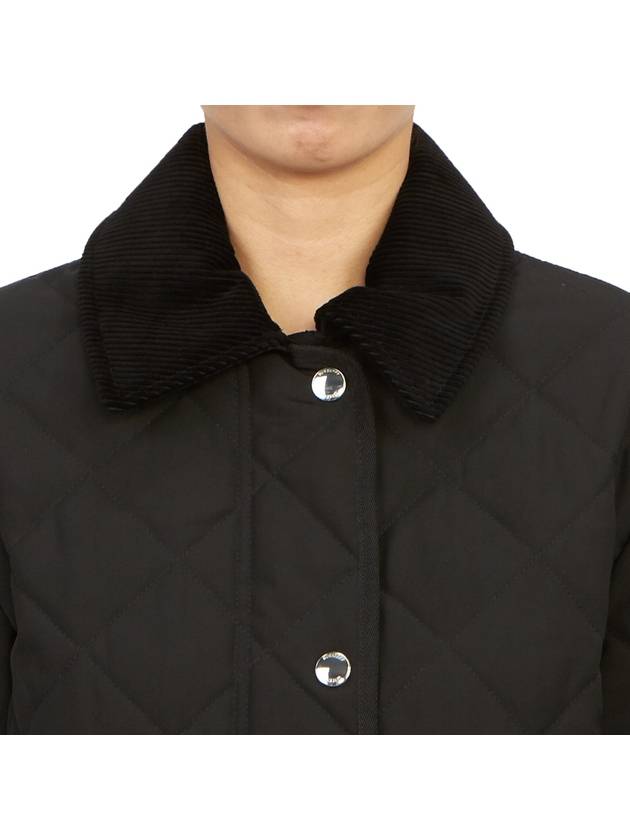 Striped point cropped quilted jacket black - BURBERRY - BALAAN 8