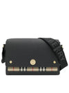 Leather and Vintage Check Note Crossbody Bag Black - BURBERRY - BALAAN 2