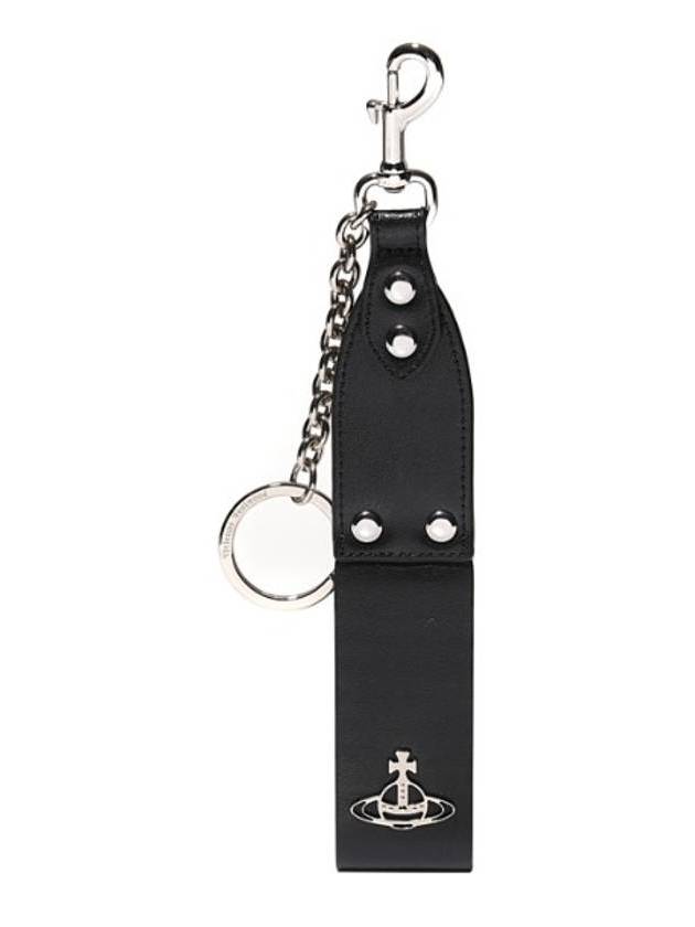 Stud Chain Leather Key Holder Black - VIVIENNE WESTWOOD - BALAAN 2