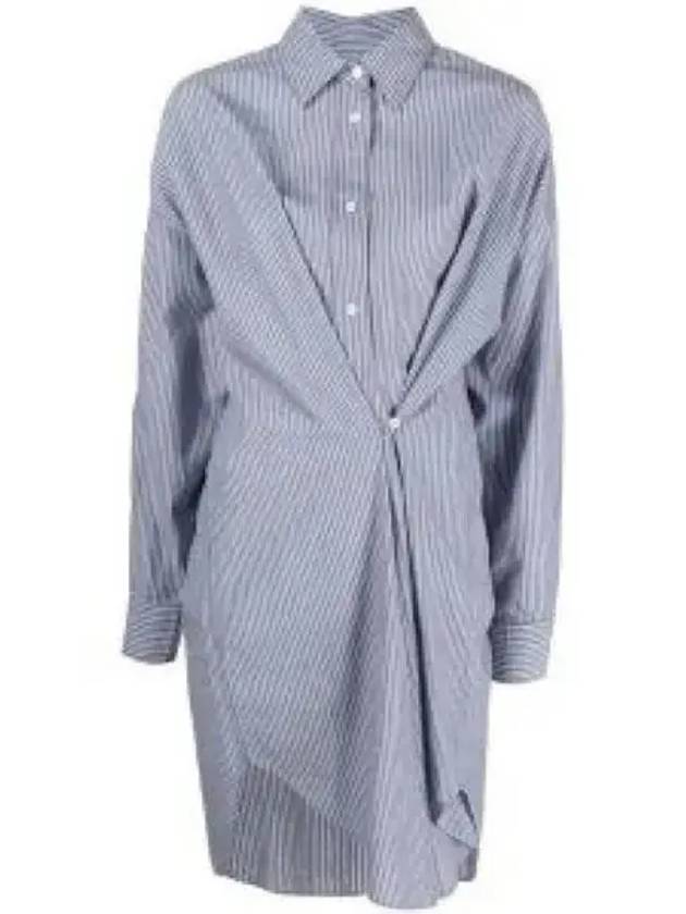 Seen Stripe Cotton Shirt Midi Dress Blue - ISABEL MARANT - BALAAN 2