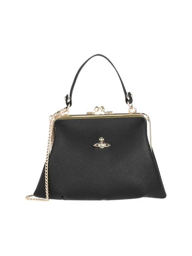 Saffiano Orb Logo Cross Bag Black - VIVIENNE WESTWOOD - BALAAN 1