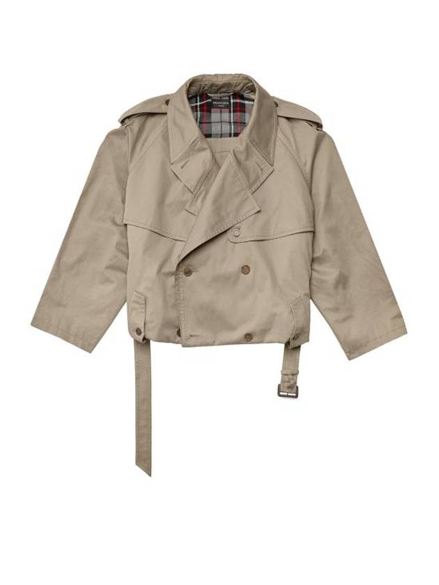 Fold Cotton Twill Short Trench Coat Beige - BALENCIAGA - BALAAN 2