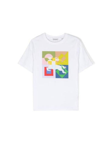 Kids Logo Print Short Sleeve T-Shirt White - BURBERRY - BALAAN 1