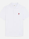 Small Heart Logo Polo Shirt White - AMI - BALAAN 2