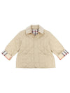 Kids Corduroy Collar Diamond Quilted Jacket Beige - BURBERRY - BALAAN 3