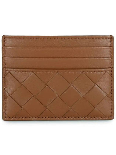 Intrecciato Leather Card Holder Brown - BOTTEGA VENETA - BALAAN 1