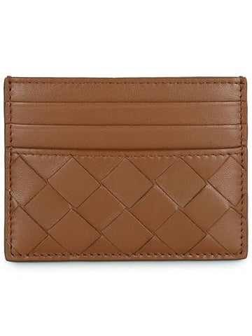 Intrecciato Leather Card Holder Brown - BOTTEGA VENETA - BALAAN 1