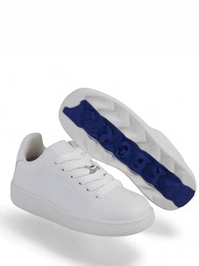 Debossed Logo Leather Low Top Sneakers White - BURBERRY - BALAAN 2