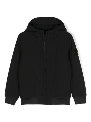 Kids Wappen Hooded Jacket Black - STONE ISLAND - BALAAN 1