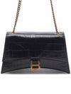 Crush Crocodile Embossed Shoulder Bag Black - BALENCIAGA - BALAAN 2