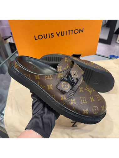 Men s Sandals LV Easy Mule Brown Black Logo - LOUIS VUITTON - BALAAN 1