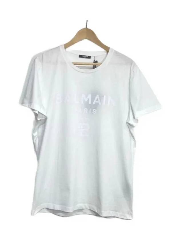 Lettering Logo Print Short Sleeve T-shirt White - BALMAIN - BALAAN 2