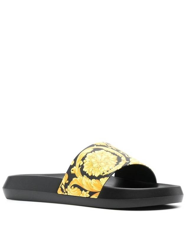 Barocco Printing Band Slide Slippers Black - VERSACE - BALAAN 3