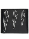 Men's Lightning Bolt Half Wallet Black - NEIL BARRETT - BALAAN 3