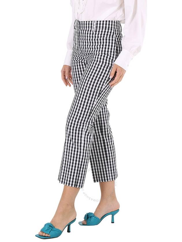 Gingham Cropped Pants Black White - BURBERRY - BALAAN 3