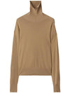 Roll Neck Wool Knit Top Beige - BURBERRY - BALAAN 1