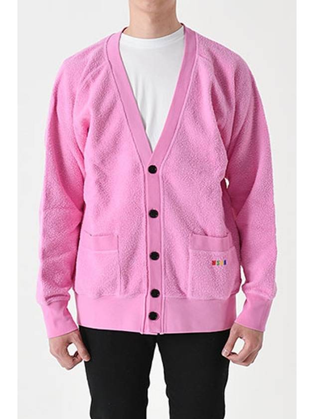 Rainbow Logo Embroidered Cardigan Pink - MSGM - BALAAN 3