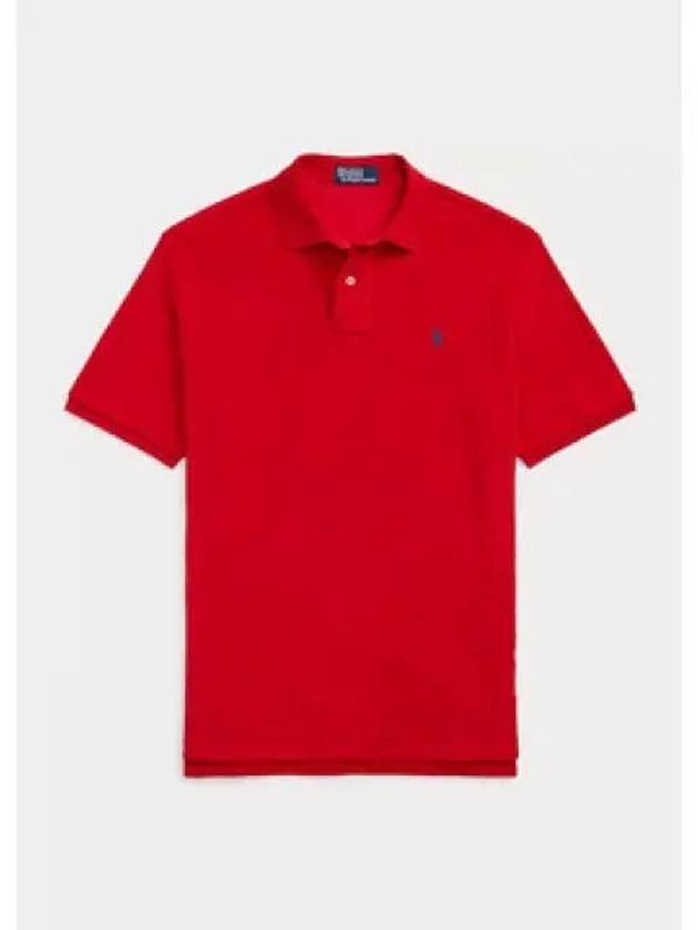 Iconic Mesh Slim Fit Polo Shirt Red - POLO RALPH LAUREN - BALAAN 2