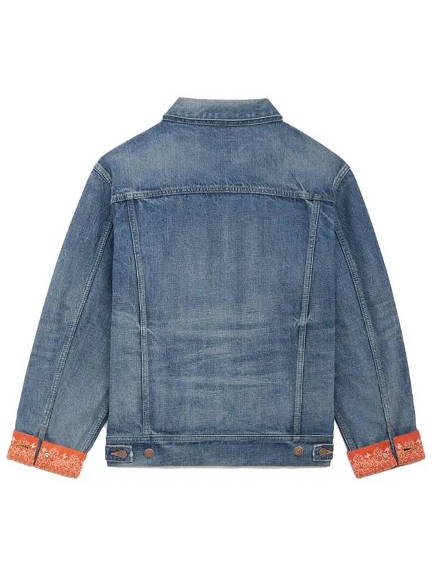 Union Washing Bandana Trucker Denim Jacket Blue - CELINE - BALAAN 3