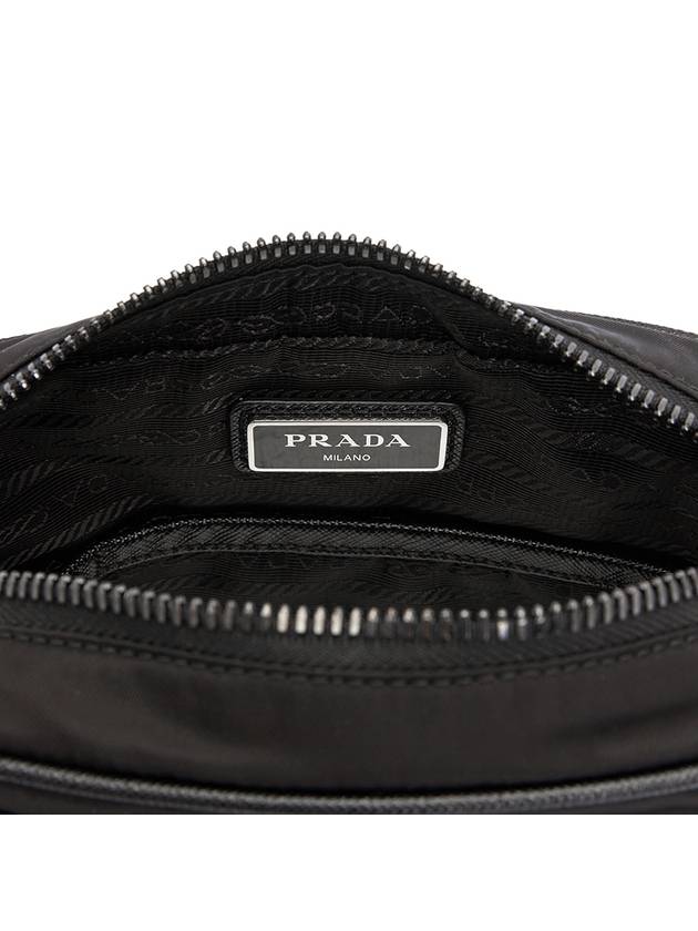 Triangle Logo Re-Nylon Saffiano Leather Cross Bag Black - PRADA - BALAAN 11