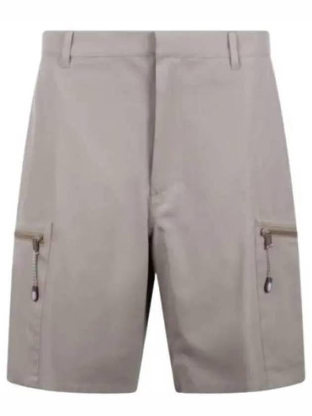 Zip Detail Bermuda Shorts Beige - DIOR - BALAAN 2