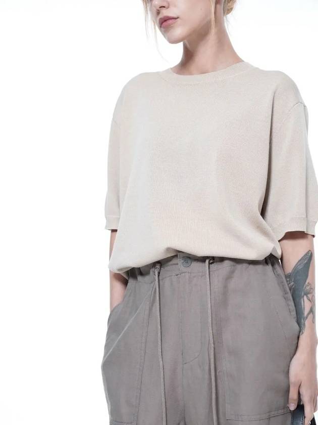 Cool round half knit top beige - CHANCE'S NOI - BALAAN 4