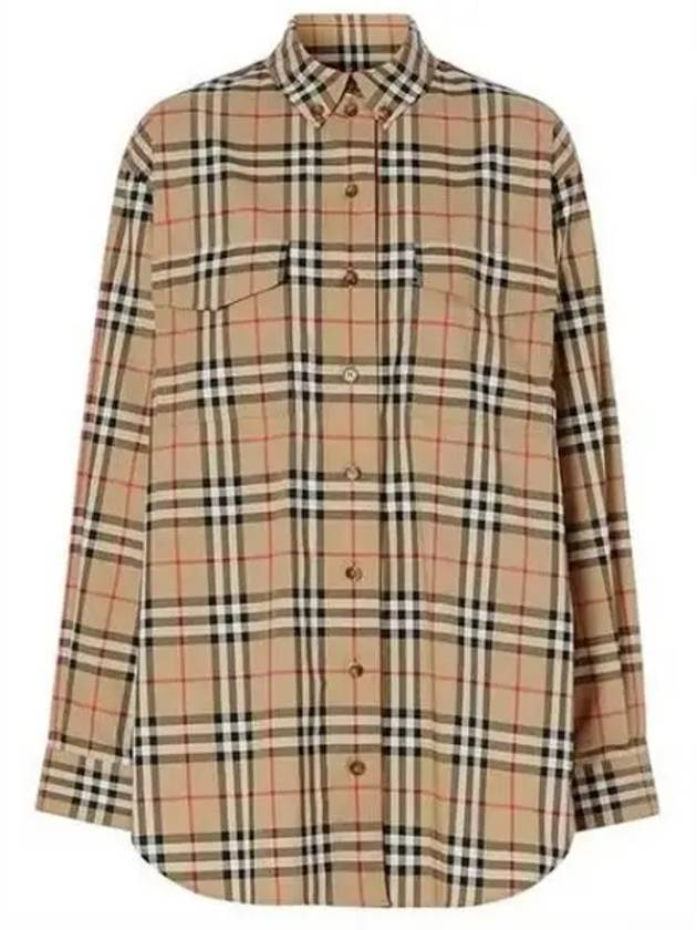 Vintage Check Overfit Shirt Beige - BURBERRY - BALAAN 2