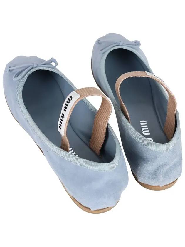 Suede Ballerina Flats Astral Blue 36 - MIU MIU - BALAAN 3