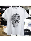 Men's Patchwork Skull Print Short Sleeve T-Shirt White - ALEXANDER MCQUEEN - BALAAN 3