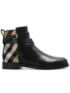 House Checked Leather Chelsea Boots Black - BURBERRY - BALAAN 2