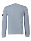 Compass Badge Crew Neck Ribbed Cotton Knit Top Sky Blue - STONE ISLAND - BALAAN 4