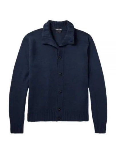 Cashmere Mohair Button Cardigan Blue - TOM FORD - BALAAN 2