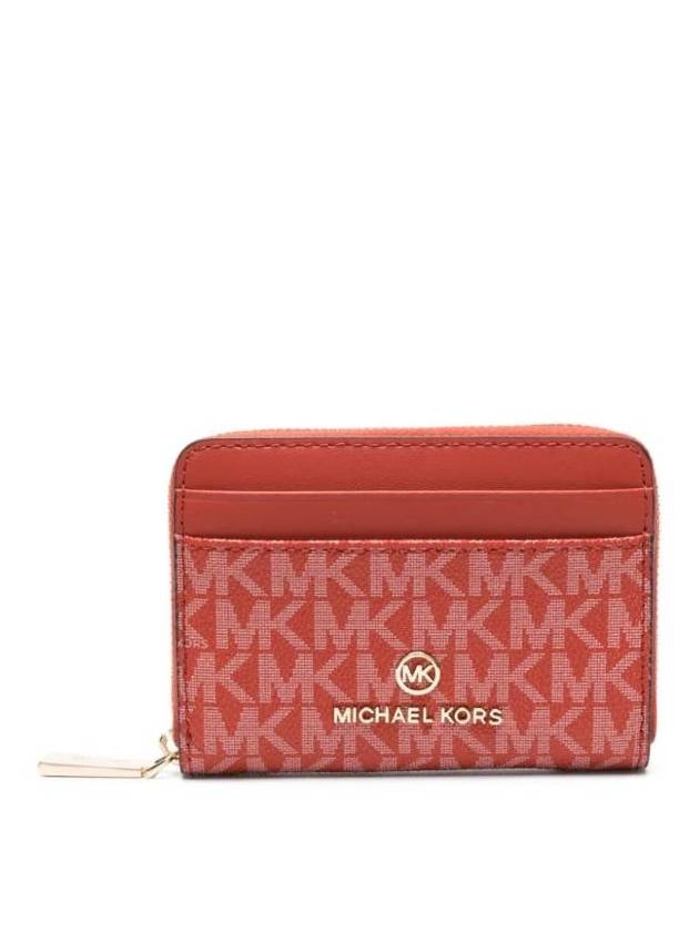 Jet Set Small Logo Card Wallet Red - MICHAEL KORS - BALAAN 1