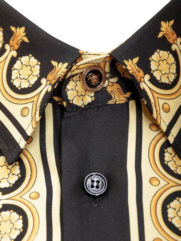 Barocco Pattern Silk Long Sleeve Shirt Black Yellow - VERSACE - BALAAN 5