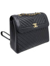 Women s A57215 black chevron gold decorated backpack - CHANEL - BALAAN 2