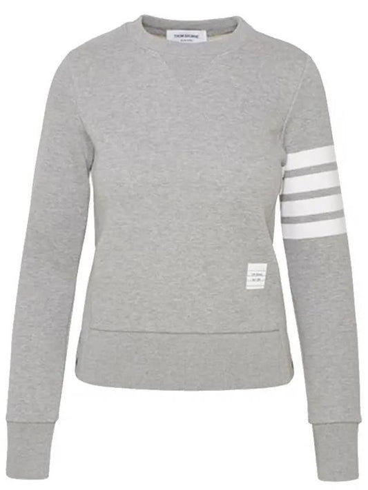 Engineered 4 Bar Stripe Loopback Jersey Knit Crewneck Sweatshirt Light Grey - THOM BROWNE - BALAAN 2