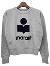 Mobyli Logo Sweatshirt Grey - ISABEL MARANT ETOILE - BALAAN 3